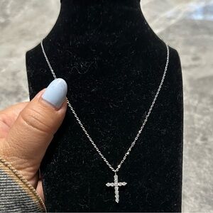 Elegant Silver Cross Pendant Necklace